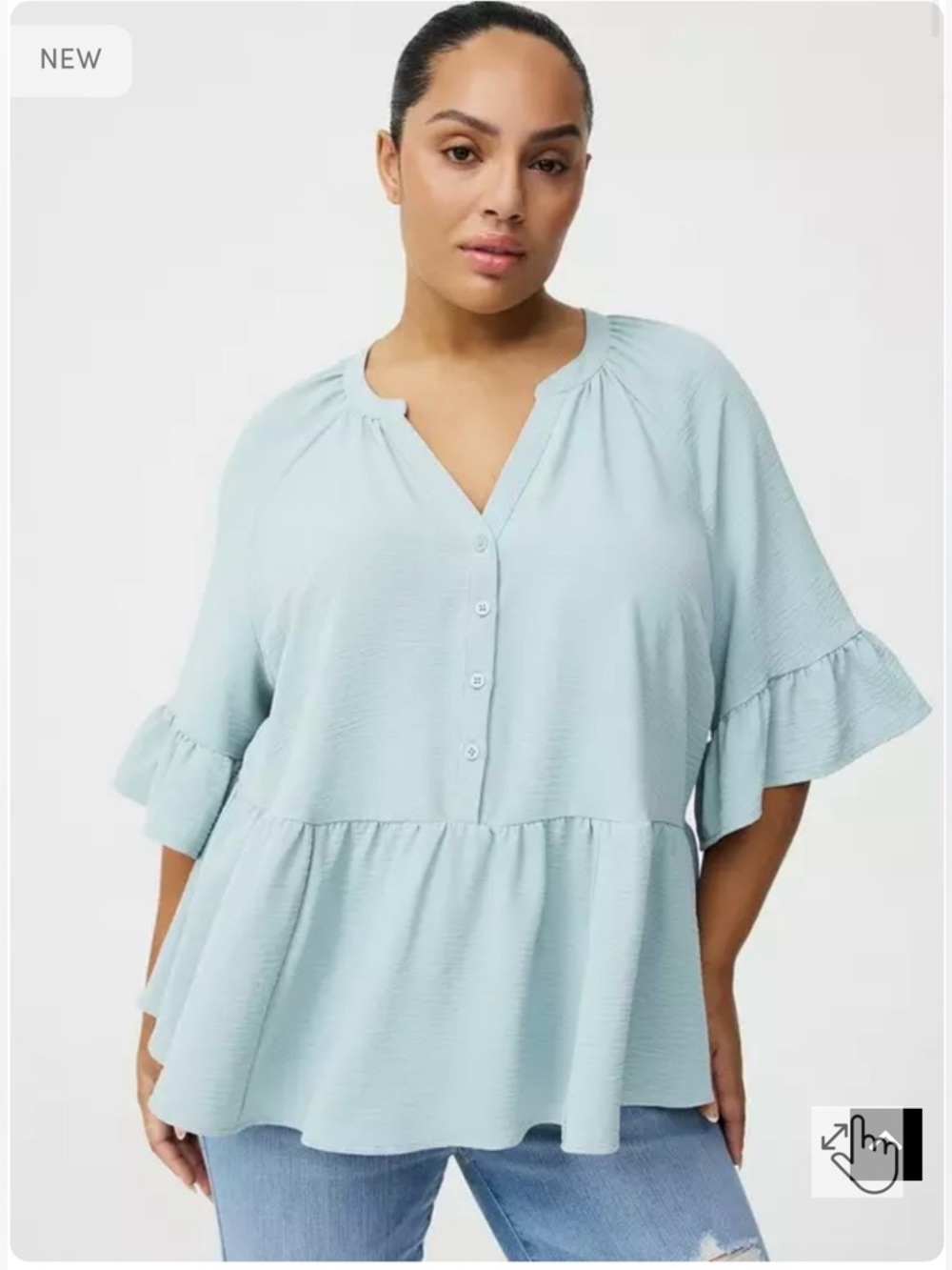 Torrid Raglan Ruffle Peplum Top